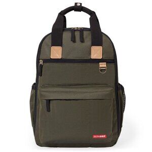 Skip Hop Duo Backpack Diaper Bag - Olive Mini Grid
